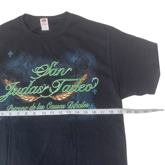 San Judas Tadeo Black T-Shirt Patron For Difficult Causes design Size M - Picture 6 of 9